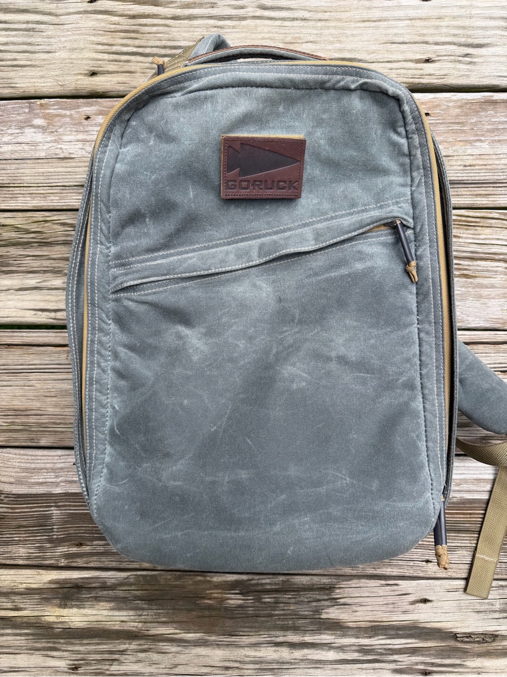 Goruck Heritage Waxed GR1 21L Rucking Travel Backpack slate/ coyote (Deadstock)